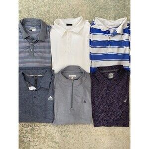Lot of 6 Sz XL Golf Polos Long Sleeve Adidas Nike Peter Millar Callaway PGA Tour